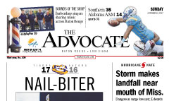 Baton Rouge Advocate newspaper front page