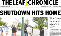 The Leaf-Chronicle newspaper front page