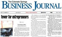 The Colorado Springs Business Journal newspaper front page