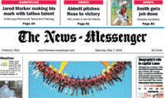The News-Messenger newspaper front page
