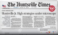 Huntsville Times newspaper front page