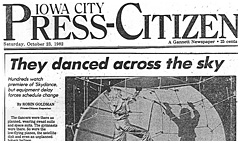 Iowa City Press-Citizen newspaper front page