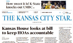 Kansas City Star newspaper front page