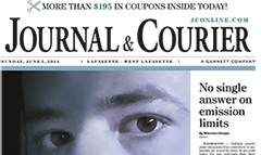 Lafayette Journal and Courier newspaper front page