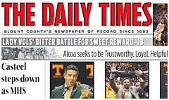 Maryville Daily Times newspaper front page