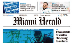 Miami Herald newspaper front page