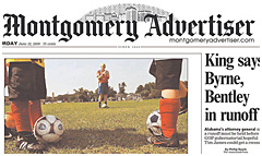 Montgomery Advertiser newspaper front page