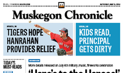 Muskegon Chronicle newspaper front page