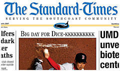 The Standard-Times newspaper front page