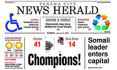 Panama City News Herald newspaper front page