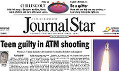 Peoria Journal Star newspaper front page