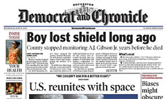 Rochester Democrat and Chronicle newspaper front page