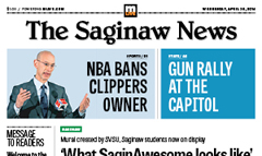 Saginaw News newspaper front page