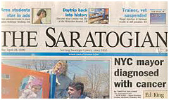 Saratogian newspaper front page