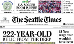 Seattle Times newspaper front page