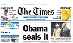 Shreveport Times newspaper front page