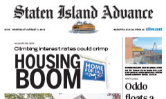 Staten Island Advance newspaper front page