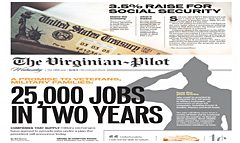 The Virginian-Pilot newspaper front page