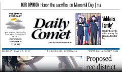 Thibodaux Daily Comet newspaper front page